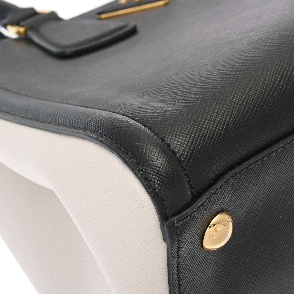 Prada Bag Tote Saffiano Black Bicolor White - Picture 6 of 11